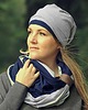 czapki damskie DWUSTRONNA CZAPKA dwukolorowa beanie granatowa 3
