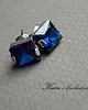 kolczyki wire wrapping Cubist  cyrkonie szafirowe - sztyfty 2