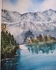 obrazy Obraz akwarelowy "Górskie Odbicie" oprawiony w passe-partout 40x50 cm 1