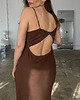sukienki midi damskie Sukienka Bow choclate 3