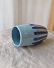 wazony Niebieski WAZON ceramiczny w paski - UNIKAT 2