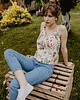 t-shirt damskie Jedwabna koszulka na ramiączkach, FLORAL 3 3