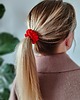 gumki do włosów Gumka jedwabna, scrunchie, gumka do włosów neonowa czerwień MINI 1