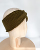 opaski do włosów Oliwkowa opaska zimowa twist z wełny merino 5