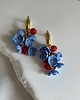 kolczyki z masy plastycznej Kolczyki z truskawkami i niezapominajkami. Handmade 4