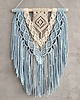 makramy Błękitna Makrama Ścienna LAZURIA z Koralikami Boho 40x60 cm 2