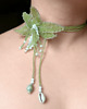 chokery Pistacjowa orchidea - naszyjnik choker z koralików 2