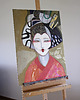 obrazy Obraz oryginał na płótnie 50x70 cm - Gejsza 2