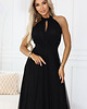 sukienki maxi damskie 662-2 Elegancka sukienka wieczorowa maxi halter - czarna 3