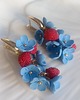 kolczyki z masy plastycznej Kolczyki z truskawkami i niezapominajkami. Handmade 1