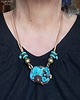wisiory Turkusowy naszyjnik w stylu boho unikat ręcznie robiony niebanalny PREZENT 6