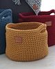 kosze do przechowywania Kosz bawełniany stojący z uchwytami handmade 3
