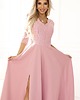sukienki maxi damskie 309-13 AMBER elegancka suknia - pudrowy róż 2