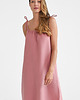 sukienki midi damskie Lniana Sukienka FLORA MIDI dusty pink 1