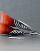kolczyki wire wrapping Srebrne kolczyki koła pomarańczowe 3