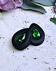 biżuteria różna Tunele do uszu łezki 10-100mm ze szklanym kryształkiem #005 Grass green 4