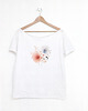 t-shirt damskie Delikatne botaniczne akcenty Biały Oversize 1