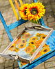 deski do krojenia i tace Taca dekoracyjna, słoneczniki, van Gogh, prezent, postarzana 2