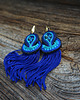 kolczyki soutache Kobaltowo-turkusowe kolczyki sutasz 3