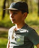 czapki dziecięce AGAMA JUNIOR 5 panel - oliwkowo niebieska dziecięca czapka z daszkiem 1