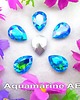biżuteria różna Tunele do uszu łezki 10-100mm ze szklanym kryształkiem #039 Aquamarine AB 2