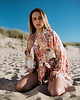 bluzki kimonowe damskie Kimono Flower Ecru SHORT 7