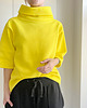 bluza bez kaptura damska Bluza golf rękaw do łokcia żółta 3