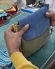 portfele damskie Etui na karty skórzane przegródki wizytówki karabińczyk żółte Olivka 4