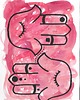 grafiki i ilustracje Karta Czerwone Chamsy, akwarela 3