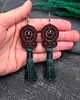 kolczyki soutache Kolczyki sutasz bordowo zielone z chwostem Nella 1