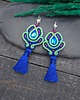 kolczyki soutache Kolczyki sutasz z chwostami kolorowe chabrowe długie na wiosnę Caro 2