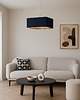 lampy wiszące Czarna lampa wisząca do kuchni BOGOTA GOLD z kwadratowym kloszem 40x40 cm 3