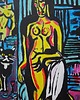 obrazy Kolorowy obraz  kubiczna dama akt picasso style 2