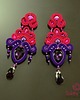 kolczyki soutache Fuksjowo fioletowe kandelabrowe kolczyki sutasz 2