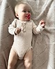 body i śpiochy niemowlęce Body ARIEL prążek pudrowy róż długi rękaw 2