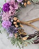 wianki bożonarodzeniowe Zimowy wieniec - fioletowe kwiaty i róg (26cm) 4