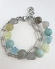 bransoletki z kamieni naturalnych Bransoletka RAW z grubym łańcuchem, akwamaryn, amazonit, labradoryt, phrenit 6