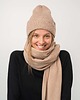 szale damskie Szal Wełniany MANUL Karmelowy- duży lekki pluszowy szalik 100% Merino RWS 1