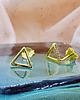 kolczyki pozłacane SREBRNE LUB ZŁOTE kolczyki trójkąty, sztyfty trójkąt 7