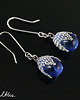 kolczyki wire wrapping Błękitne w siateczce - kolczyki (lub klipsy) 1