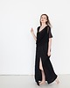 sukienki maxi damskie Elegancka sukienka czarna  lniana długa , len kreszowany, szyfon 4