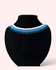 naszyjniki - inne Naszyjnik biżuteria kolia, koralikowy kołnierzyk, ozdoba handmade, niebieski 1