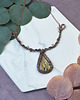 kolie Miedziany naszyjnik wire wrapping z labradorytem #505 2