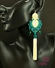 kolczyki soutache Kolczyki z chwostami Cream Teal Tassel 1