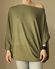 swetry damskie  Sweterek oversize krótki Oliwkowy 2