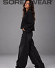 bluza bez kaptura damska Longsleeve  Boxy Fit-Czarny 2
