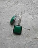 kolczyki wire wrapping Zielony kwadracik - kolczyki 1