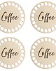 kuchnia - różne Podkładka pod kubek szydełko 4SZT napis z napisem COFFEE Baza KOŁO 10cm 1