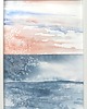 obrazy Akwarela Kwiat Zachód nad oceanem oryginalny obraz A5 21x15 cm 4
