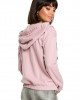 bluza z kapturem damska Bluza z kapturem z zakładką- pudrowa (B-088) 1